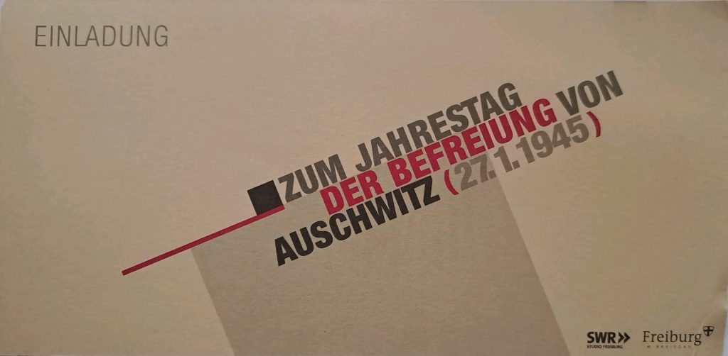 Einladung zur Veranstaltung, Text: zum Jahrestag der Befreiung von Auschwitz (27.1.1945)