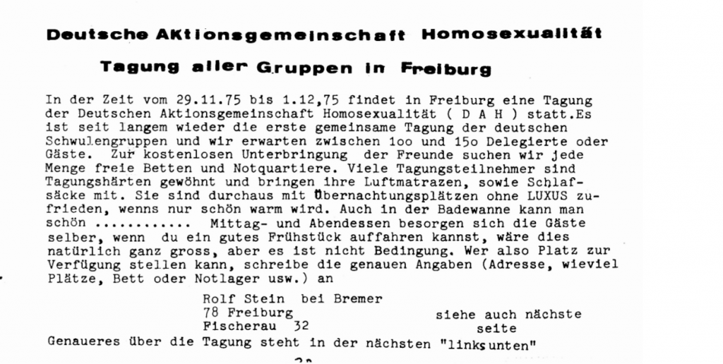 Tagungsankündigung, maschinengeschriebener Text siehe Beitrag