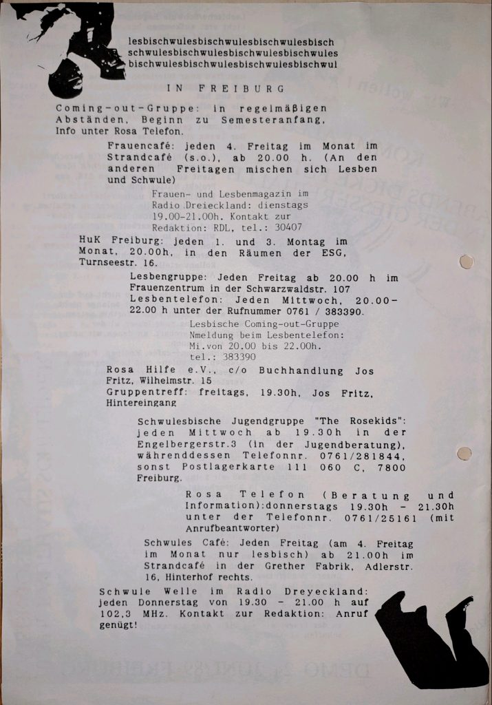 Maschinengeschriebene Auflistung des Angebots, Text siehe Beitrag